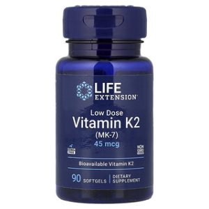 ויטמין K2 (MK-7) במינון נמוך - 90 כמוסות Life Extension