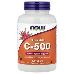 כדורי ויטמין C 500 לעיסים בטעם דובדבן - NOW Foods