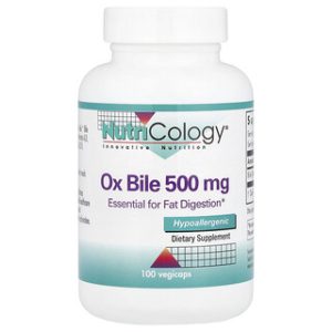 כדורי מרה Ox Bile 500 מ"ג , Nutricology - 100 כמוסות