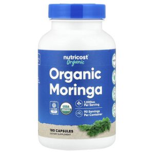 כמוסות מורינגה אורגנית Nutricost - 180 כמוסות