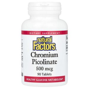 כרום פיקולינאט 500 מק"ג - Natural Factors - 90 טבליות