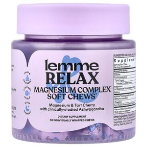 לעסות מגנזיום Lemme Relax - בטעם לימונענע, 30 יחידות