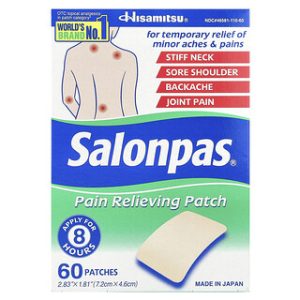 מדבקות Salonpas - מדבקות משככות כאבים - 60 יחידות