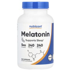 מלatonin Nutricost 5mg - 240 כמוסות לשינה טובה