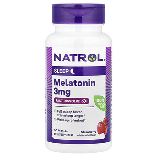 מלטרנין Natrol 3 מ"ג מומס מהר- טבליות בטעם תות- 90 יח'