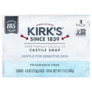 סבון קוקוס טבעי ללא ריח - 3 יחידות , Kirk's