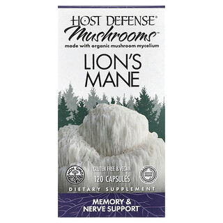 פטריות Host Defense Lion's Mane - 120 כמוסות - לקידום בריאות