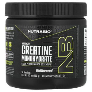 קריאטין מונוהידראט NutraBio - 150 גרם - ללא טעם