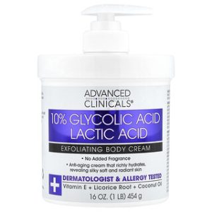 קרם גוף פילינג חומצות AHA - Advanced Clinicals 454 גרם