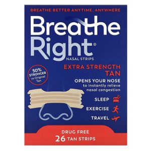רצועות אף Breathe Right - חומות - 26 יחידות