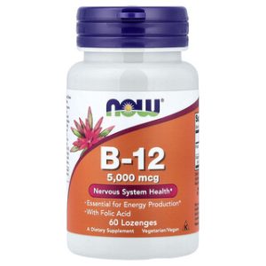 תוסף B12 NOW Foods - 60 סוכריות מציצה בריאות