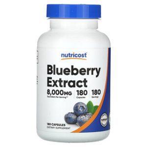 תמצית אוכמניות Nutricost - 160 מ"ג - 180 כמוסות